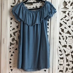 Off the should chambray dress